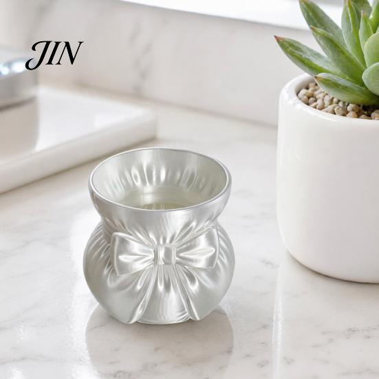 Large Capacity Storage Tube Silk Drawstring Vase, 3D Printed Pen Holder, Makeup Brush Mini Vase Satin Texture Container And Organizer for Jewelry