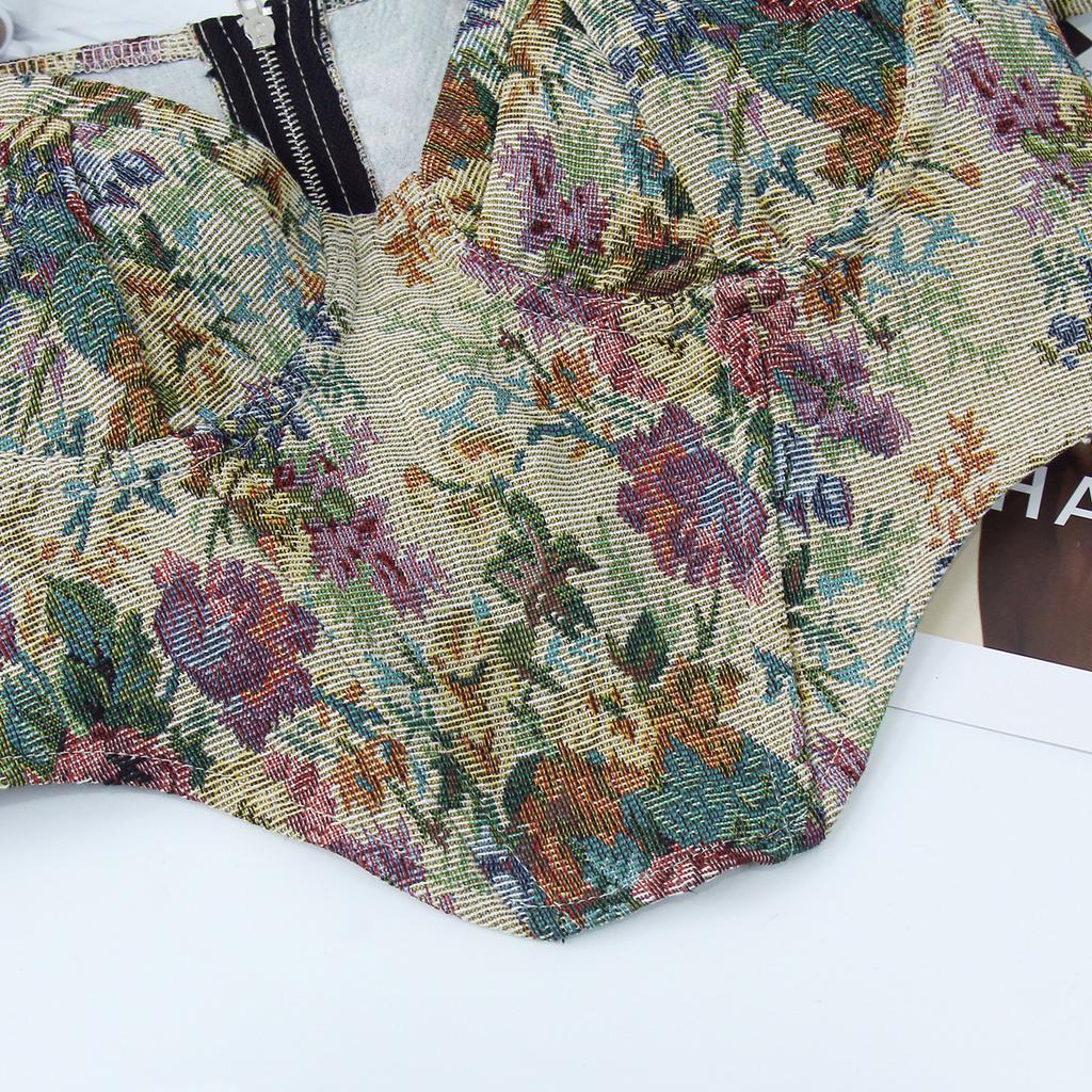 Women's Sexy Backless Bubble Sleeve Fishbone Camisole Niche Court Vintage Tank Top