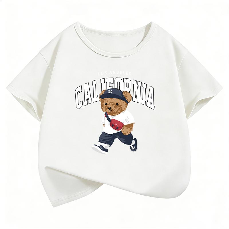 Los Angeles California Bear Graphic TShirt Printed T Shirt Boys Summer Clothes Short Sleeve Tops TShirts Cute Girls Clothing