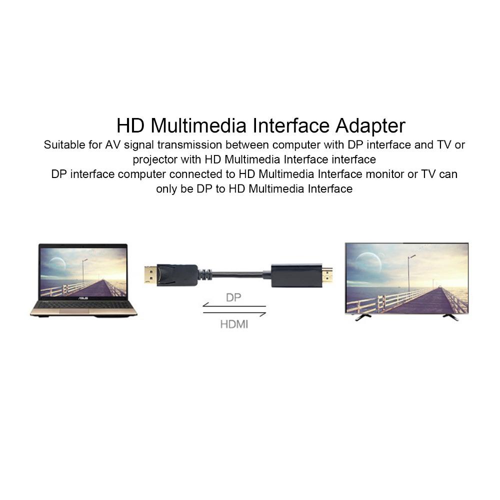 1.8m/5.9ft DisplayPort to HD Multimedia Interface Adapter 4K30HZ/1080P DP to HD Cable Monitor Use