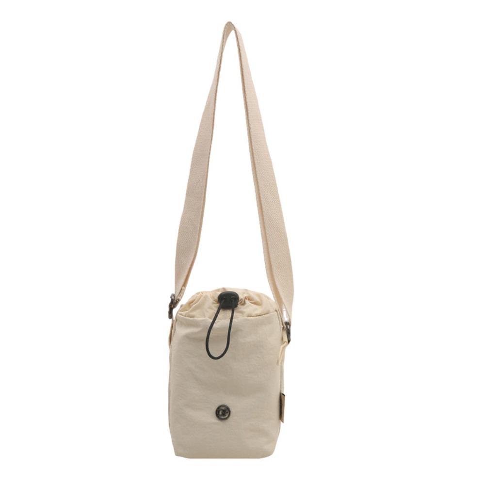 Multifunctional Mini Nylon Crossbody Bag Zipper Water Bottle Bag Drawstring Small Square Bag Daily