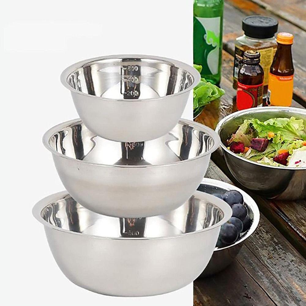 Stainless Steel Mixing Bowls Basin Food Prep Bowls Durable Nesting Bowls  Baking