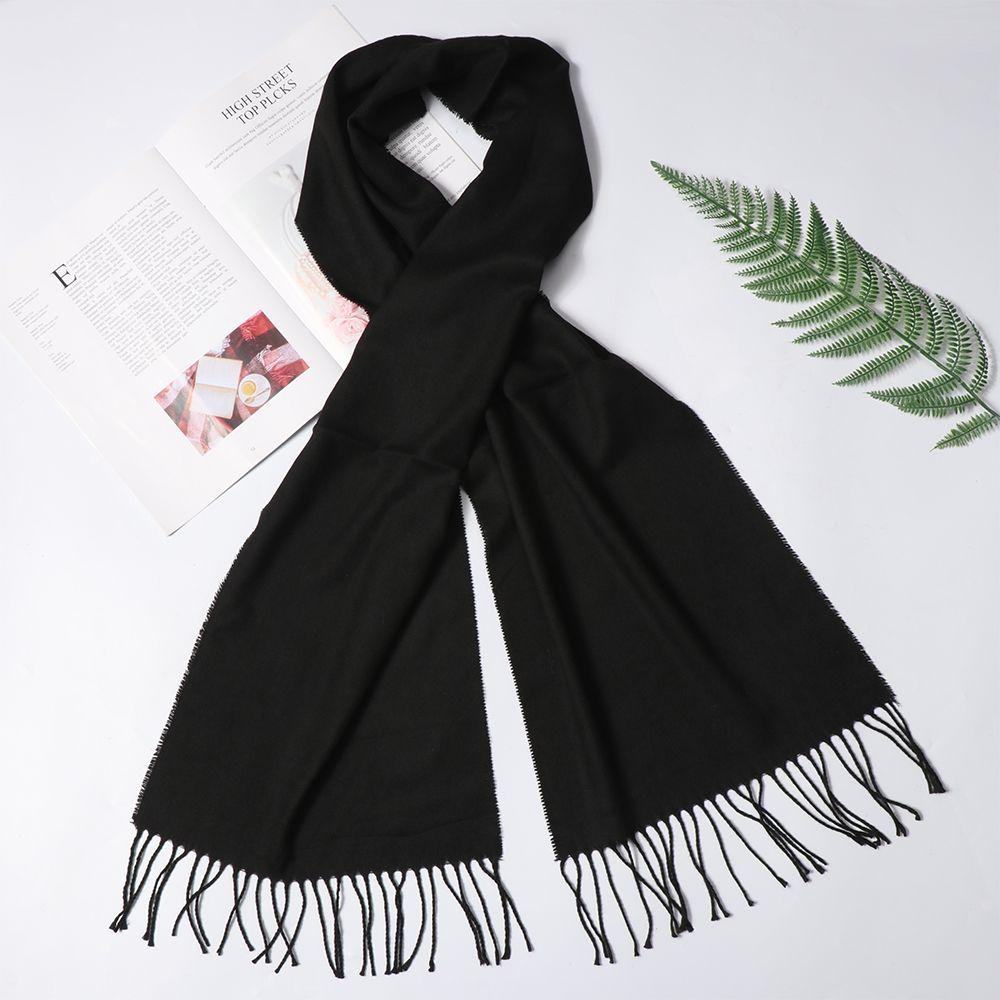 Business Autumn Winter Warm Long Shawl Cotton Scarf Pashmina Cotton Pure Color
