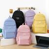 New Schoolbag Simple Solid Color Backpack for Girls Campus Students Four Piece Schoolbag Fashionable Travel Backpack