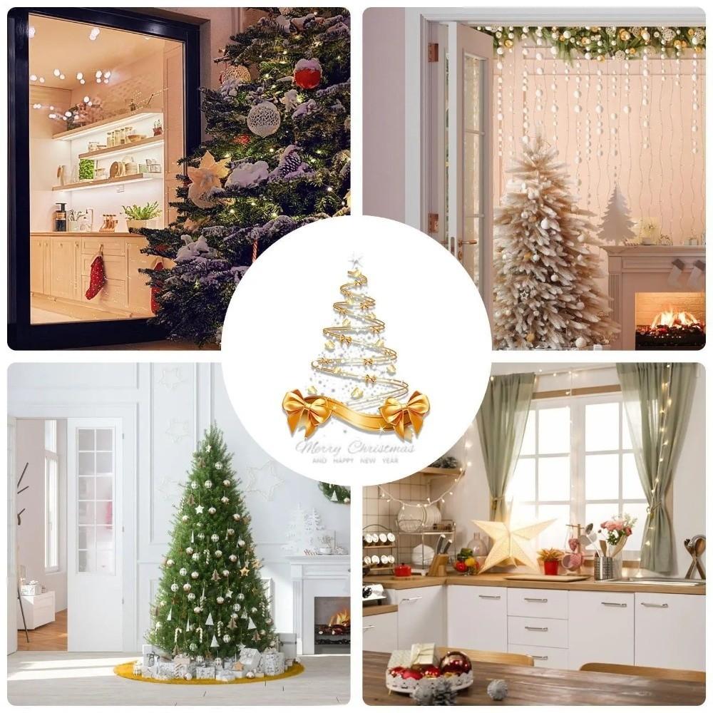 Self-Adhesive Christmas Tree Stickers Vinyl Material Xmas Window Clings New Year Decorations