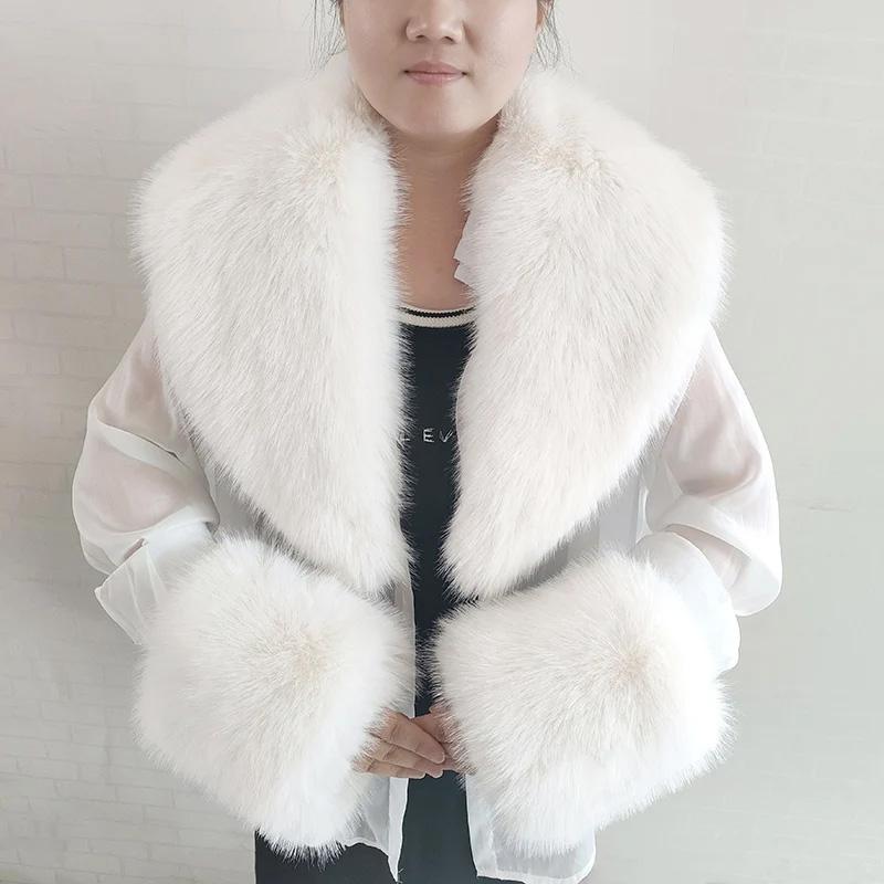 1Pc Women Thicker Shawl Warm Faux Fur Fluffy Scarf Winter Leather Collar