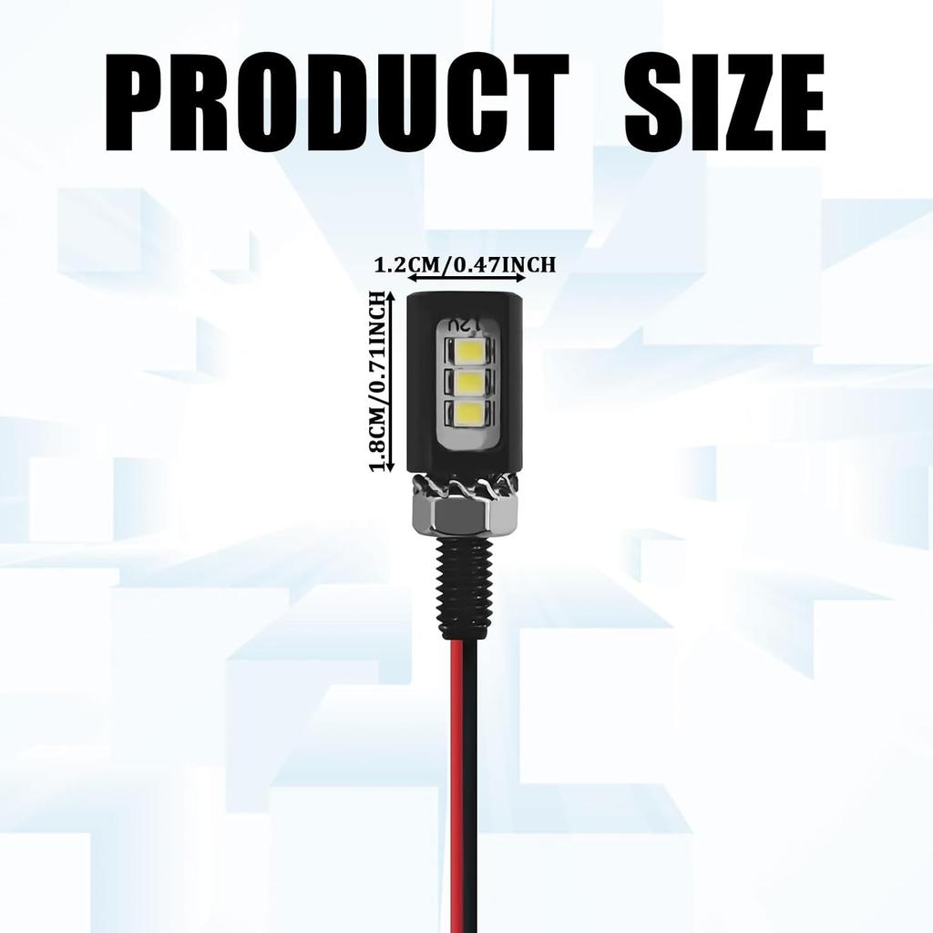 LED License Plate Light, Motorcycle License Plate Light, 2PCS 12V Waterproof Aluminum Housing Assembly, Super Bright White LED Bulb Tag Screw Lamp