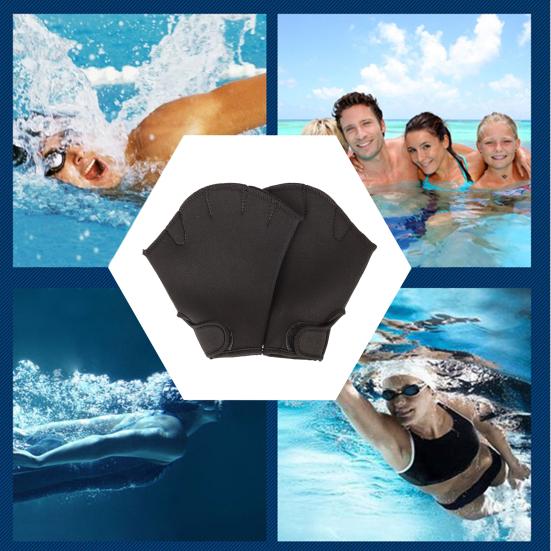 1 Pair Swimming Webbed Gloves Water Resistance Training Men Women Beginner Aquatic Fitness