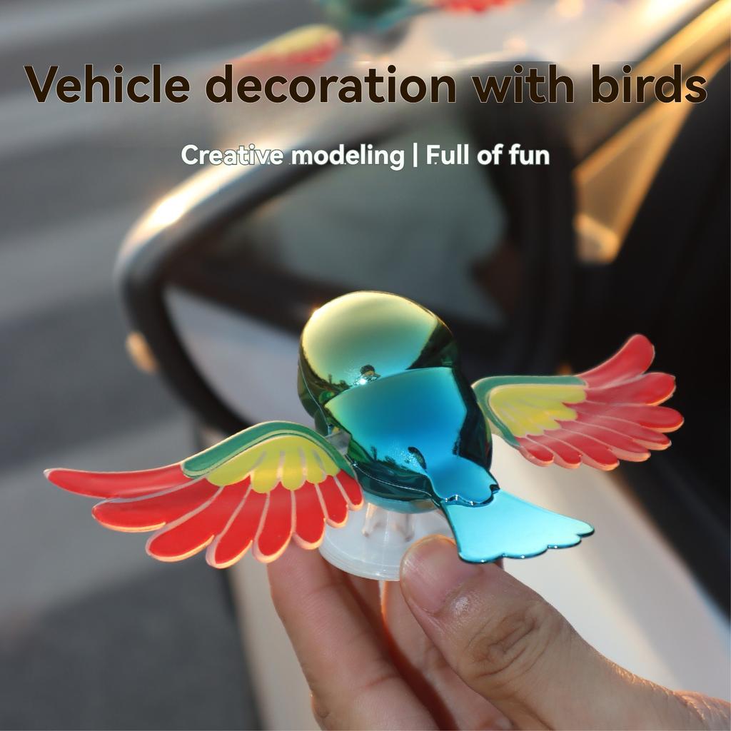 1 Pc Flying Bird Car Rearview Mirror Decorative  Accessories Wind-powered Wing Flapping Roof Dashboard Motorcycle Decorations