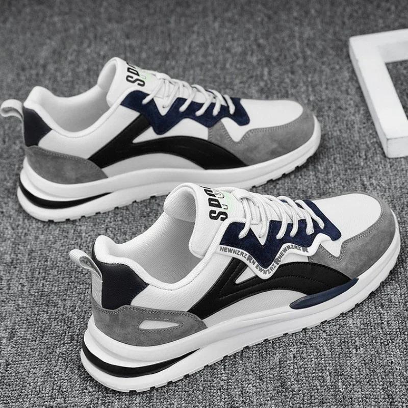 Men's Shoes 2024 Autumn New Fashionable Flat Shoes Breathable Lace Up Casual Sports Shoes Outdoor Anti Slip Running Shoes