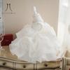 Платье для годовалого ребенка, платье принцессы, новый стиль, белое платье из пышной пряжи для девочки на день рождения, праздничное платье из пышной пряжи в западном стиле для девочки