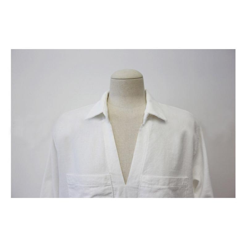 Женская рубашка BF Wind Loose Large Size Medium length Shirt Female Long Sleeves V-образный вырез White Casual Universal Shirt Temperament Elegant Fashion Top