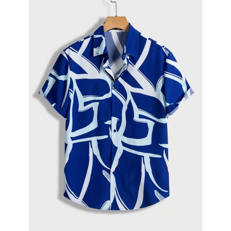 Мужская рубашка с короткими рукавами с принтом головы быка, летняя рубашка с короткими рукавами для улицы, городская повседневная модная мужская рубашка