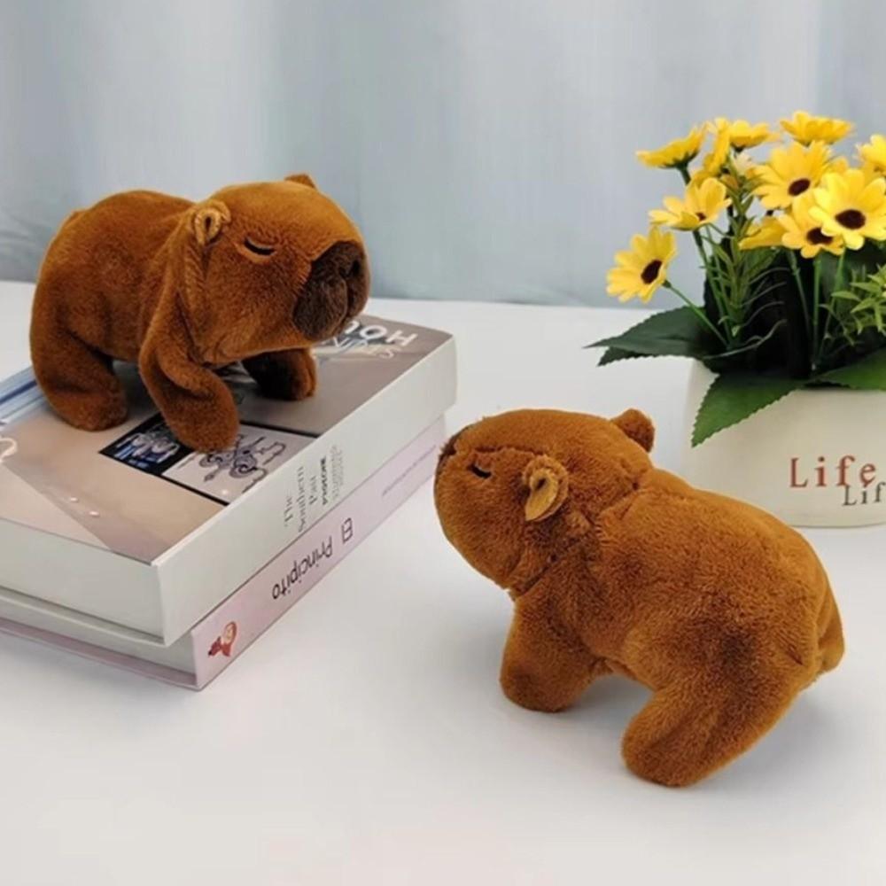 Can Walking Electronic Plush Capybara Toy Walk Squeak Capybara Action Figure  Kids Girl Boy