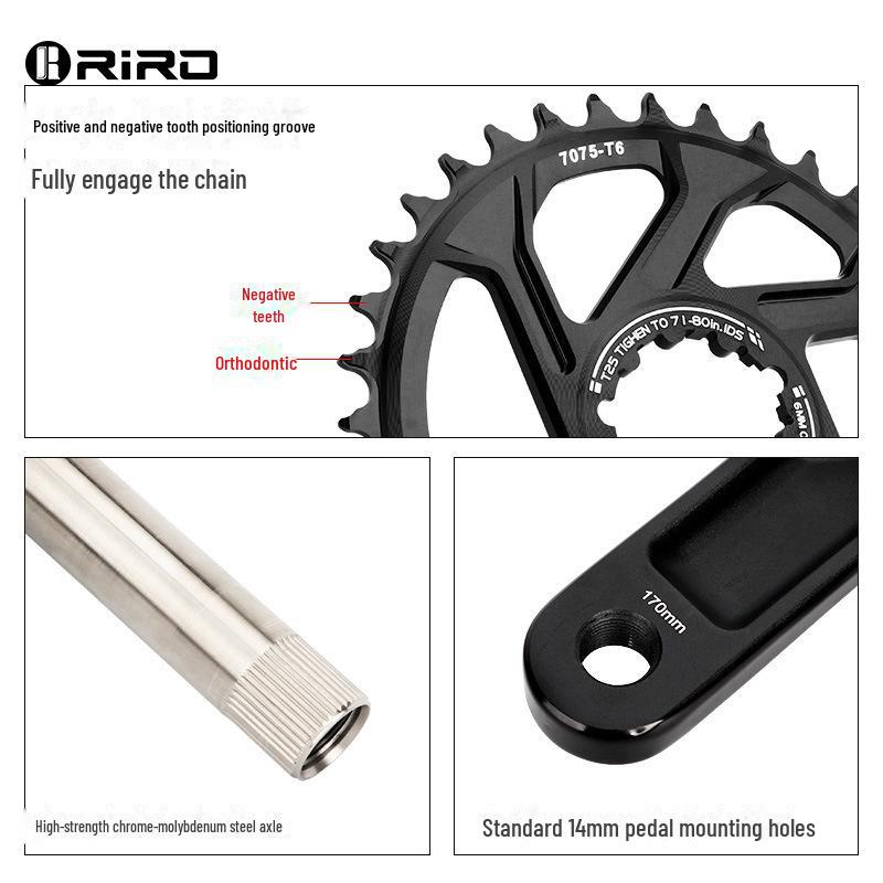 Звезда RIRO Cross-border GXP для горного велосипеда: Алюминиевый сплав, полая интегрированная рукоятка