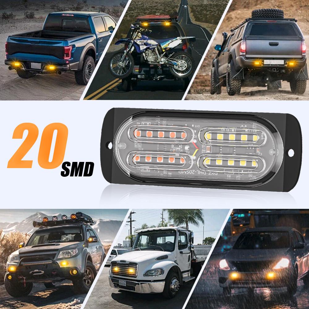 1 шт. Автомобильные стробоскопы 20 SMD мигающие сигнальные лампы светодиодные лампы для автомобиля светодиодные лампы аварийного водонепроницаемого света универсальные автомобильные аксессуары