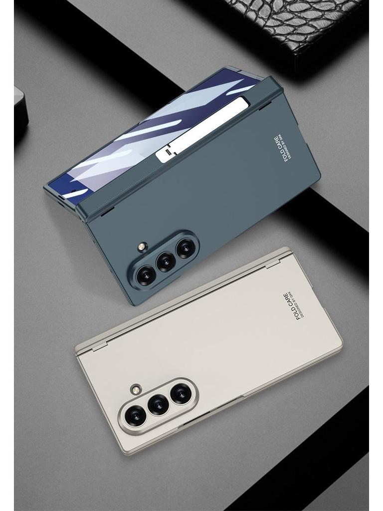 Магнитный защитный чехол для Samsung Z Fold7: Однотонный, Точные вырезы, Складная подставка-экран, Дизайн с боковым карманом для мужчин.