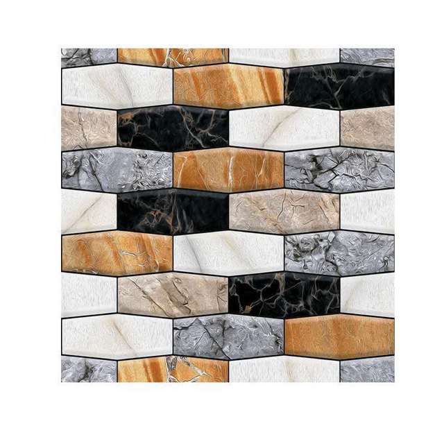 10Pcs 3D Removable Wall Sticker Tile Marbling Brick Self-adhesive Waterproof Kitchen Bathroom Home Decor DIY