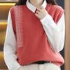 Women Vests Sweaters 2025 Sleeveless O-Neck Black Knitted Vest Sweater Women Tops JJ115