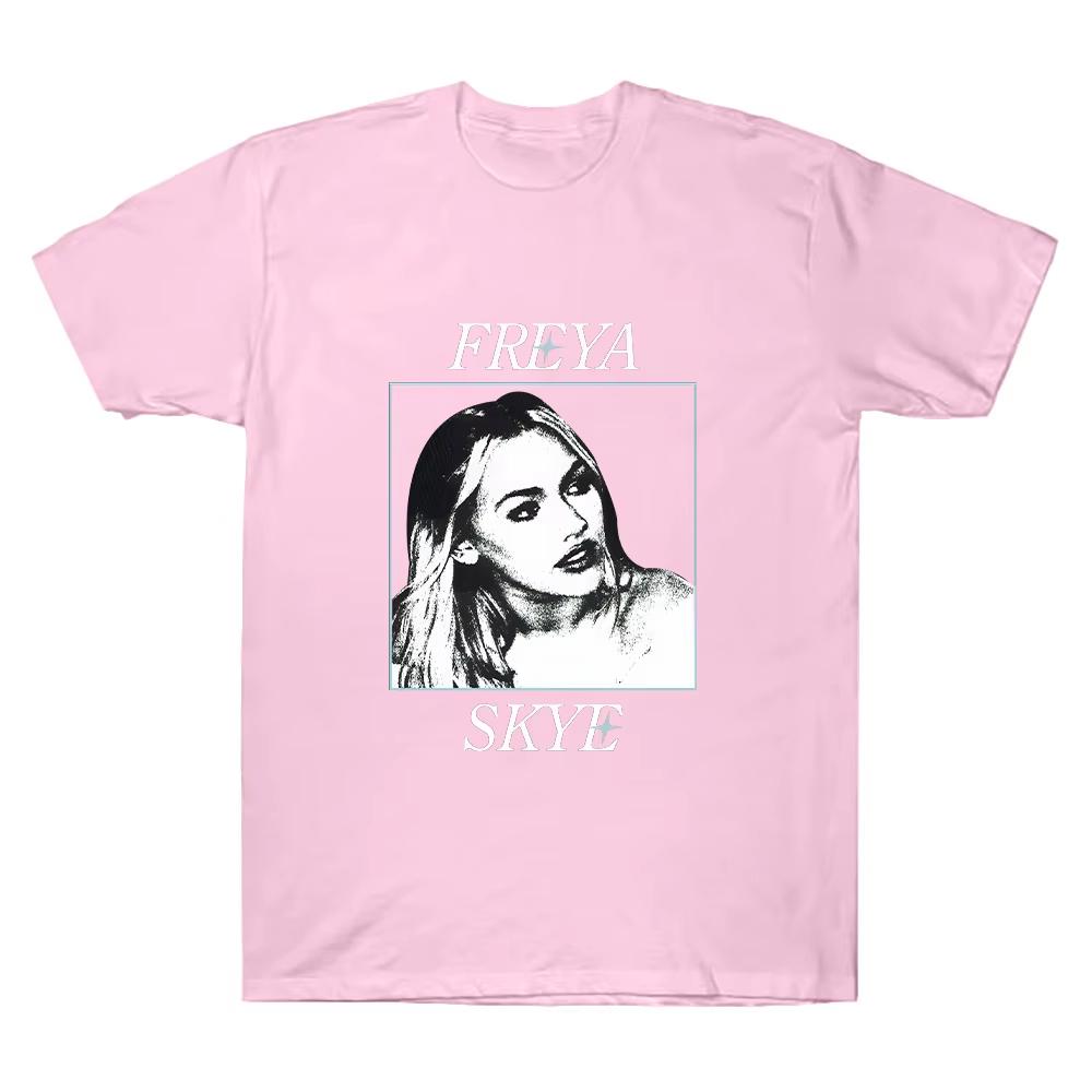 Freya Skye Photo Tee Freya Skye Inspired Album Print Clothing Men Fashion pure Cotton T Shirts Round Neck Casual Aesthetic Top