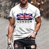 Men's T-shirt 3D Printing LONDON Letter Top Fun T-shirt Fashion Casual Men's Street Wear Oversized Men's Clothing