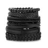 Vintage Multilayer Braided Leather Bracelet For Men Star Leaf Owl Handmade Rope Wrap Bangle Male Gift Jewelry
