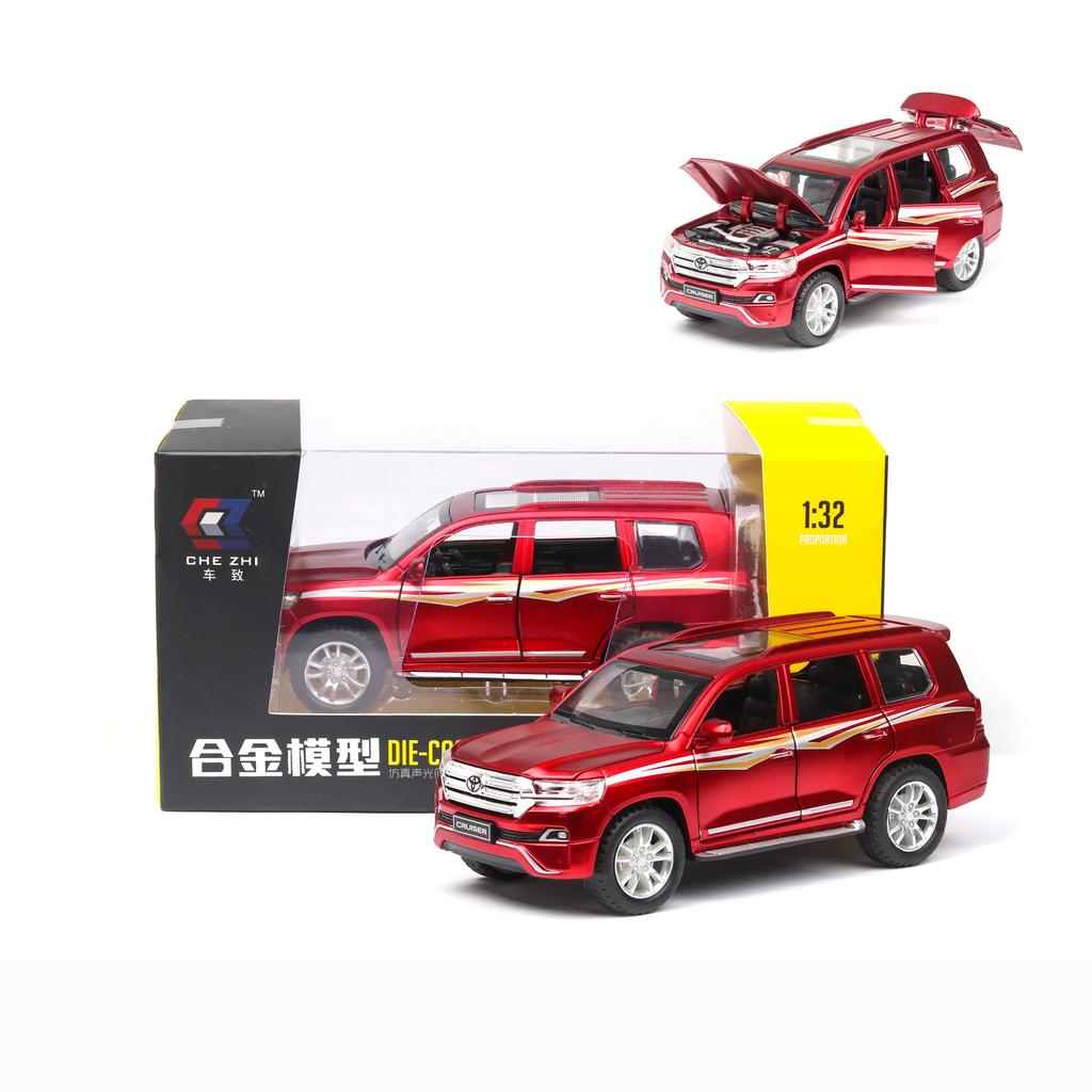1/32 Scale Toyota Land Cruiser Prado Alloy Car Model Off-Road Vehicles Diecast Toys with Sound and Light,Collection Replica Car Models Gift for Kids