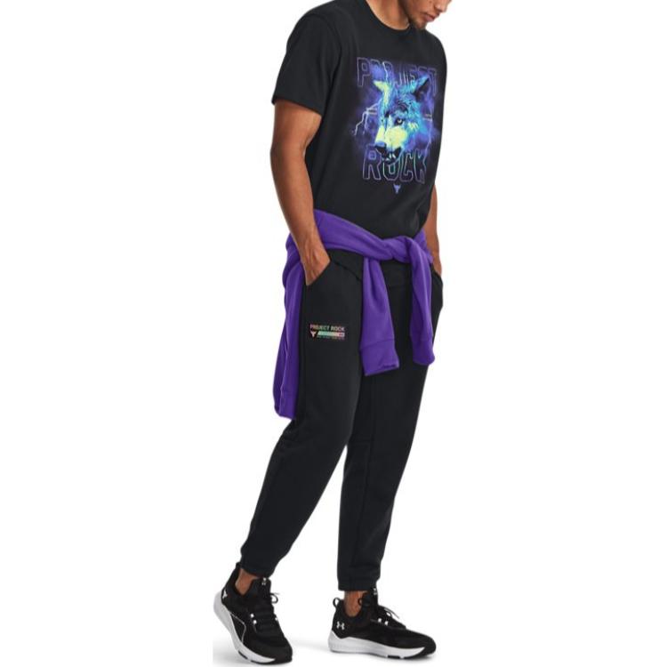 Under Armour Johnson Series однотонные эластичные зауженные трикотажные спортивные брюки мужские брюки черные 1380158-001