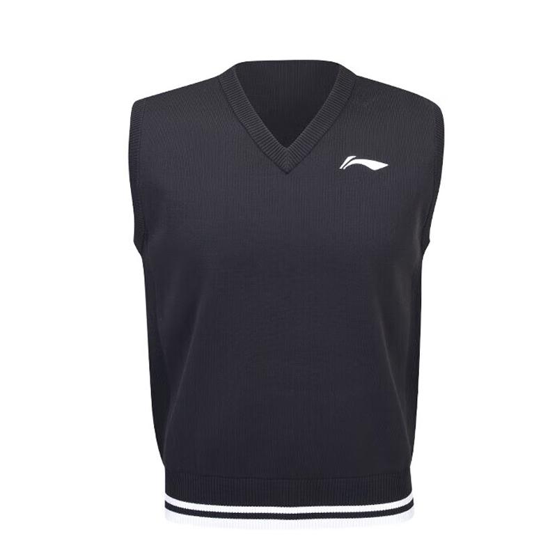 Li Ning Fashionable Minimalist High-Quality Knitted Sweater Unisex Tops Black AMVU045-1