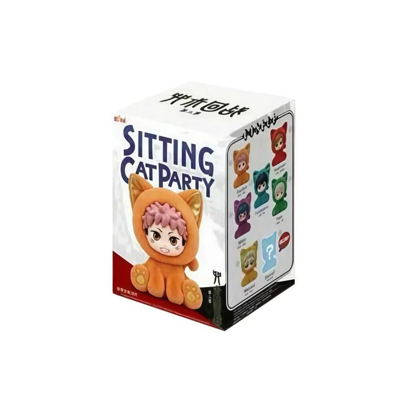 EAKI Jujutsu Kaisen Cat Sitting Party Blind Box Anime Figure Collectible Decor Ornament Birthday Gift Toy