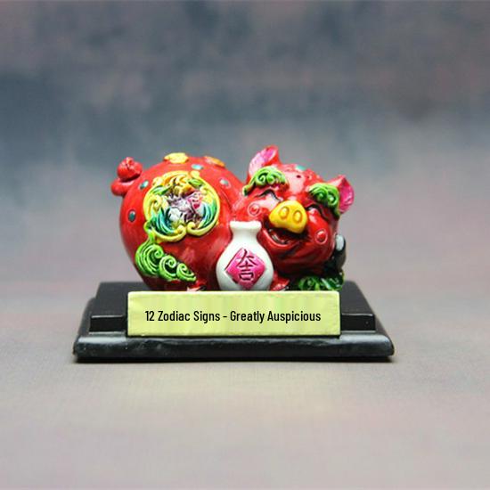 Керамический набор со знаками Зодиака - 12 глиняных скульптур-украшений: Крыса, Бык, Тигр, Кролик, Дракон, Змея, Лошадь, Обезьяна, Благоприятные Талисманы