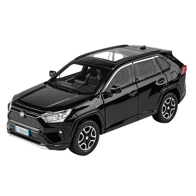 1/22 Toyota RAV4 SUV Alloy Cast Toy Car Model Sound and Light Pull Back Children's Toy Collectibles Birthday Gift