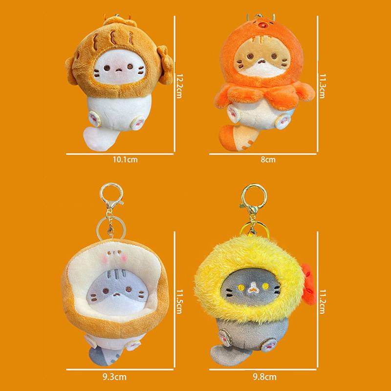Брелок в виде куклы-кошки, плюшевый брелок, автомобильный брелок, сумка, кулон, мультяшный кот, наушники, кулон, сумка, аксессуары