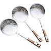 Дуршлаг из нержавеющей стали, ложка-фильтр, многофункциональное овальное сито для муки, лапши, пельменей, длинная ручка, ложка для рамена, кухонная утварь