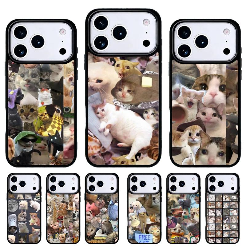 Мемы с плачущим котом и чехол для телефона с собакой для iPhone 17 16 15 14 13 Pro Max Задняя крышка для 12 11 Pro Coque