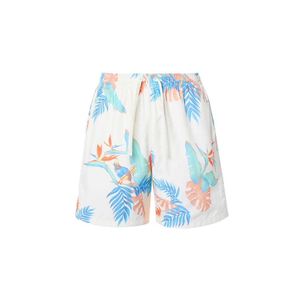 Nike Elastic Waistband Casual Shorts With Botanical Print Men Bottoms White FQ0350-110