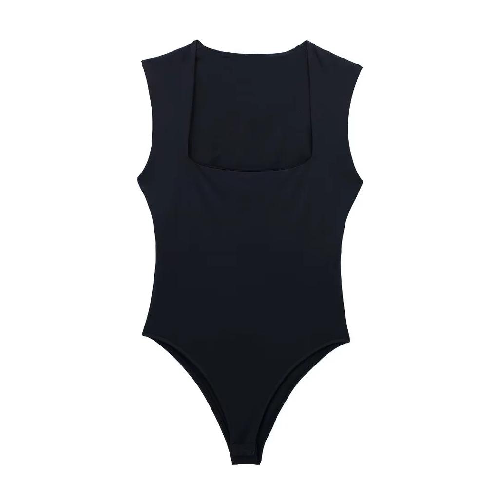 Woman Sleeveless Bodysuit Female Square Neck Summer Swimsuits Sexy Lingerie Lady Bodysuits