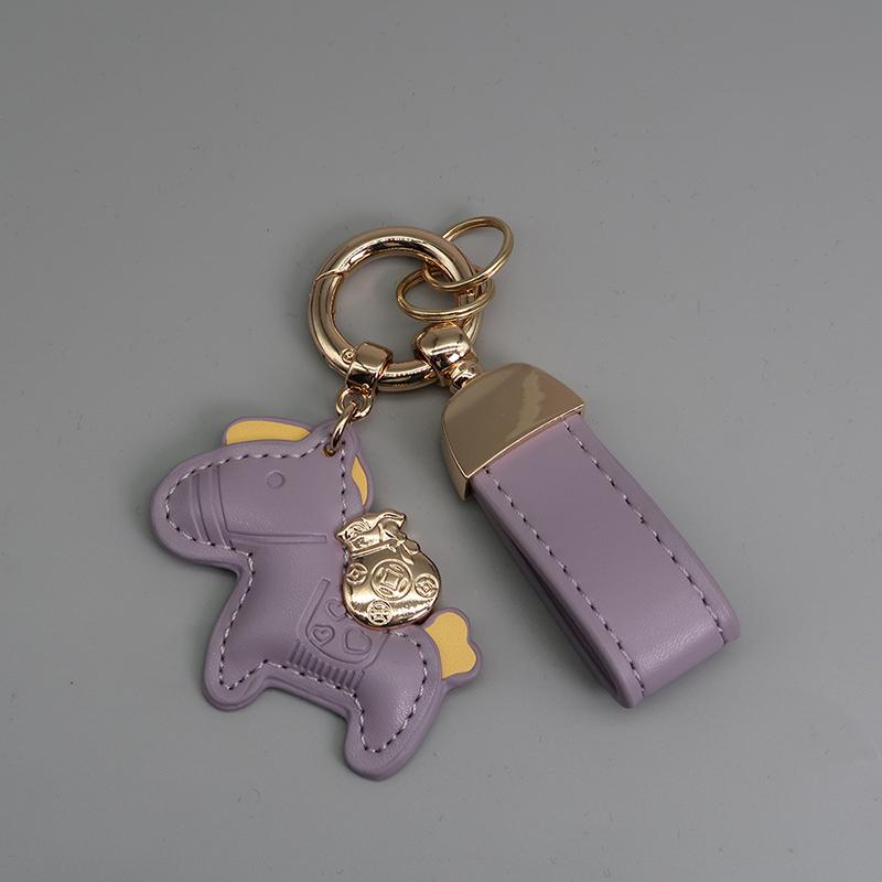 Женский брелок для ключей из искусственной кожи в виде лошади, милый брелок в виде пони, аксессуары для сумки, брелок для ключей, мода
