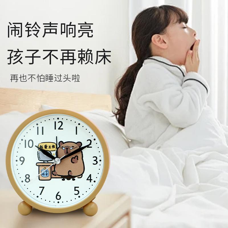 Creative Children's Alarm Clock Cartoon Card Tired Animal Student Boys and Girls Desktop Clock Gifts Desktop Alarm Clock