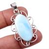 Natural Republic Larimar Gemstone 925 Solid Sterling Silver Pendant 1.75" L3R34