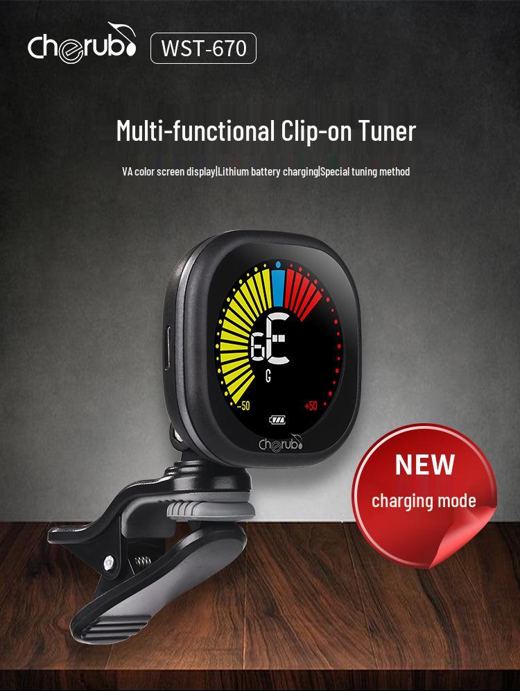 Little Angel High-Precision Rechargeable Tuner for Guitar, Ukulele, and Violin