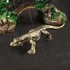 Brass Crocodile Figurine Mini Animal Gift Metal Home Decor Garden Ornament Action