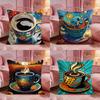 ArtCreative Art Coffee MugS Cushion Cover Premium Comfort Reversible Pillow Cove Two in One Design for Any Room  Car Interior