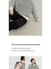 Elva' Island Women's Autumn/Winter Striped Drop Shoulder Crew Neck Loose Sweatshirt