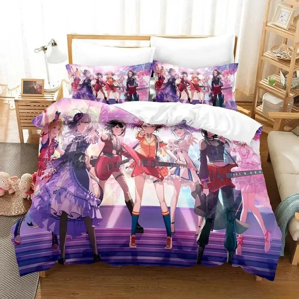 RAISE A SUILEN Постельный комплект Мультяшный Аниме трехпредметный комплект Взрослый Детский Спальня Комплекты пододеяльников 3D принт Кавайные Девочки полный комплект