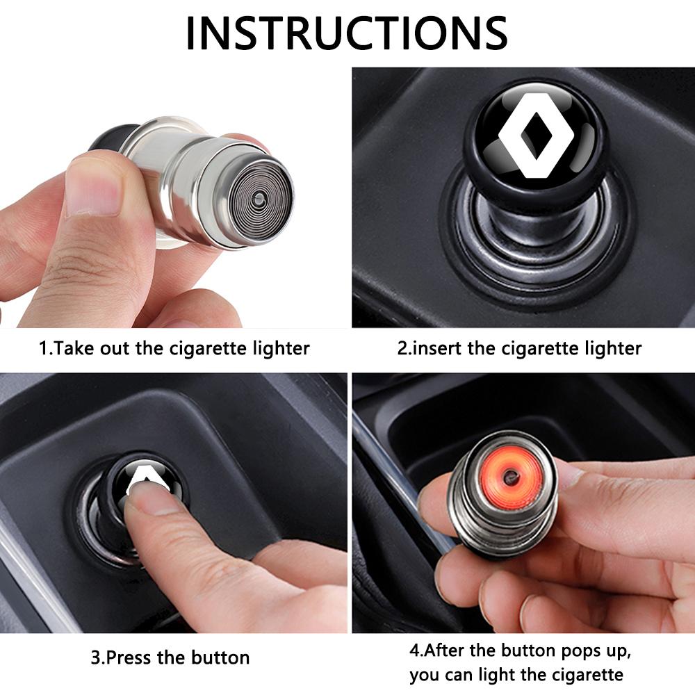 2026 Hot For Renault Hub Caps Car Cigarette Lighter Power Outlet Auto Cigarette Lighting Accessories For Renault Scenic Talisman