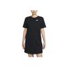 Sportswear Solid Color Crew Neck Mid-Length Casual Short Sleeve T-Shirt Women Tops Black FB8342-010
