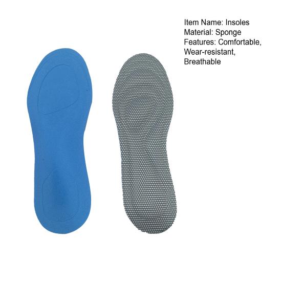 1 Pair Women Men Insoles 3D Design High Elasticity Anti-slip Super Soft Breathable Sweat Absorption Sponge Nano Deodorant Insoles Sports Accessories