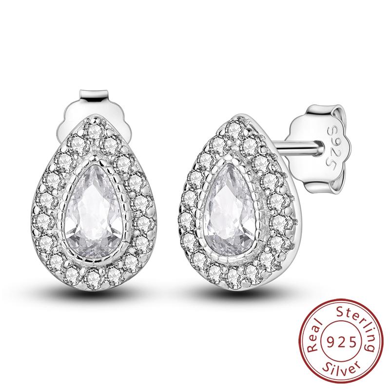 Earrings 925 Silver Shining Snowflake Mini Butterfly Ear Studs For Women Fine Birthday Party Jewelry Gifts