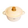 Fuji Enamel Casserole Pot, Beams, 20cm, White, BMS-20WEW